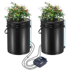 VEVOR DWC Hydroponics Grow System Deep Water Culture with Top Drip 2 Buckets