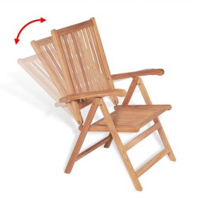 vidaXL Reclining Garden Chairs 2 pcs Solid Teak Wood (Option: as picture)