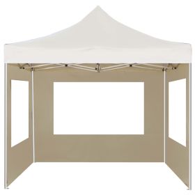 vidaXL Professional Folding Party Tent with Walls Aluminum 9.8'x9.8' Cream (Option: as picture)