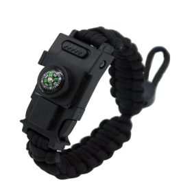 Outdoor Umbrella Rope Knife Camping Bracelet For Survival (Color: black)