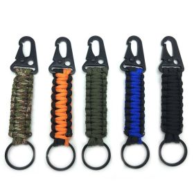 Mountaineering Survival Keychain Outdoor Hand Knitted Eagle Beak Buckle Keychain (Color: black)