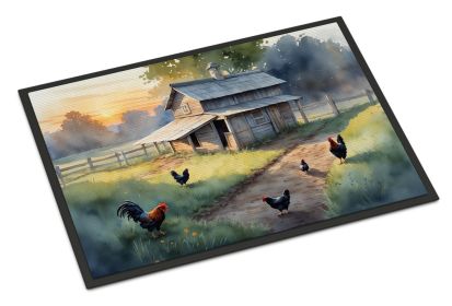 Chicken Coop at Dawn Doormat Front Door Mat Indoor Outdoor Rugs for Entryway, Non Slip Washable Low Pile, 24H X 36W (Default: Default)